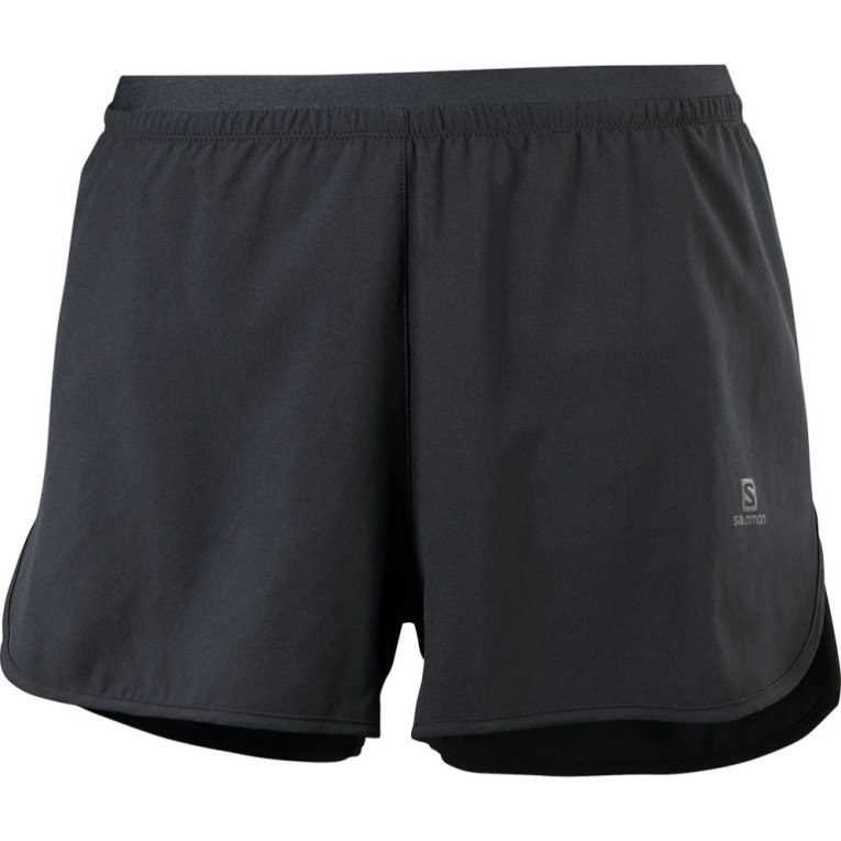 Black Salomon Cross 3'' Women's Running Shorts | PH 32980O